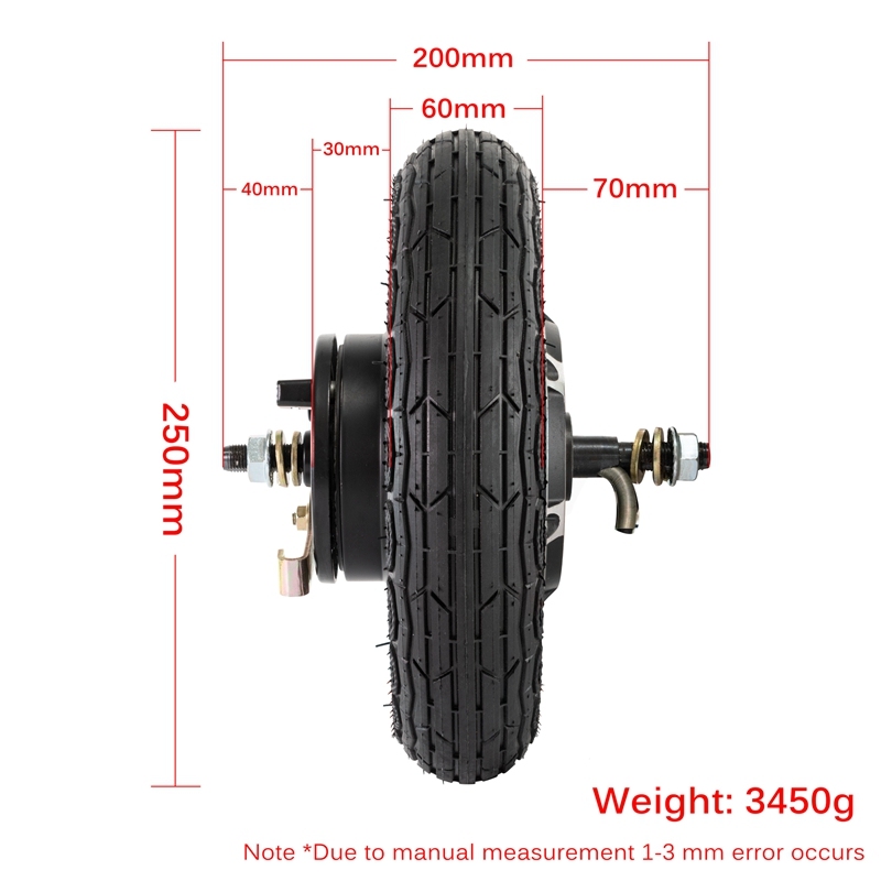 AOMA 10IN 24V 36V 48V 350W 500W Wheel Hub Motor Drum Brake for Electric Scooter Folding Ebike