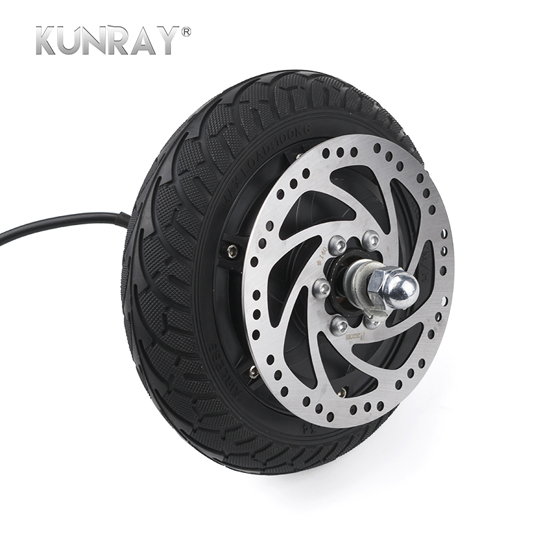 AOMA 8IN 24V 36V 48V 350W Brushless Motor  Front Rear Drive Engine Electric Scooter Hub Motor Disc Brake