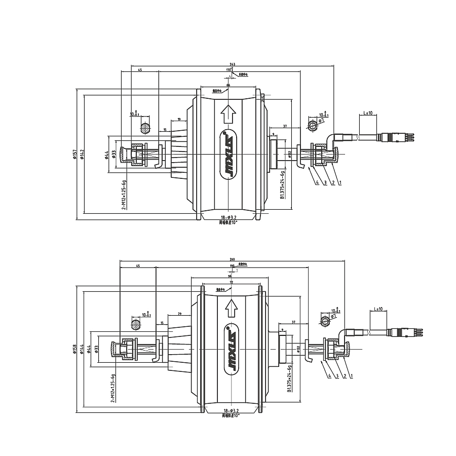 MXUS XF15FAT 24V 36V 48V 350W Fat Bike Rear Wheel Hub Motor Brushless Motor Electric Bike Conversion Kit