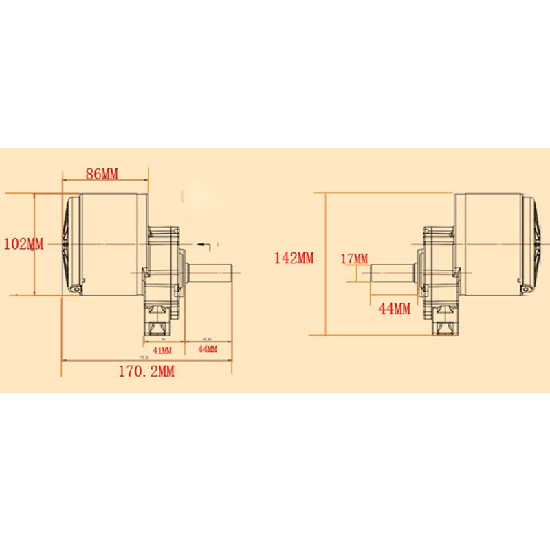 Kunray MY1016Z2 24V 250W 75RPM 120RPM Brush DC Decelerate Motor For Electric Wheelchairs Two Wheel Balance Scooters