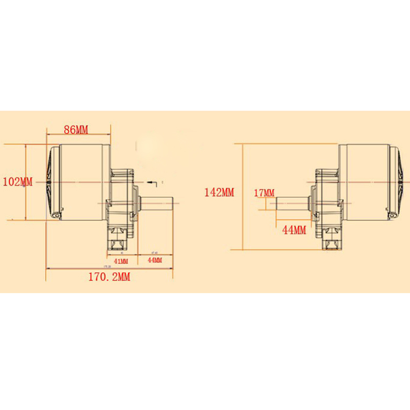 Kunray MY1016Z2 24V 250W 75RPM 120RPM Brush DC Decelerate Motor For Electric Wheelchairs Two Wheel Balance Scooters