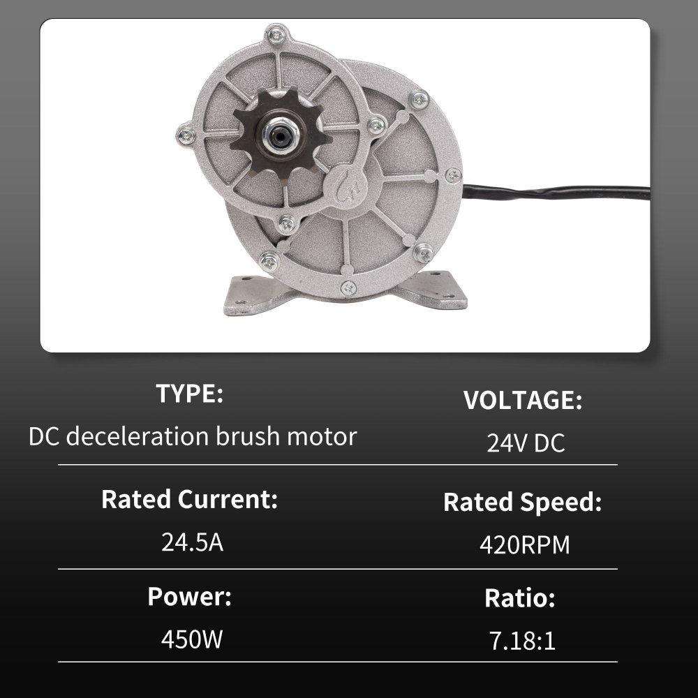 Kunray MY1018-2 DC Reducing Brushed Motor 24V450W Brushed DC Decelerating Motor Electric Bicycle Kits