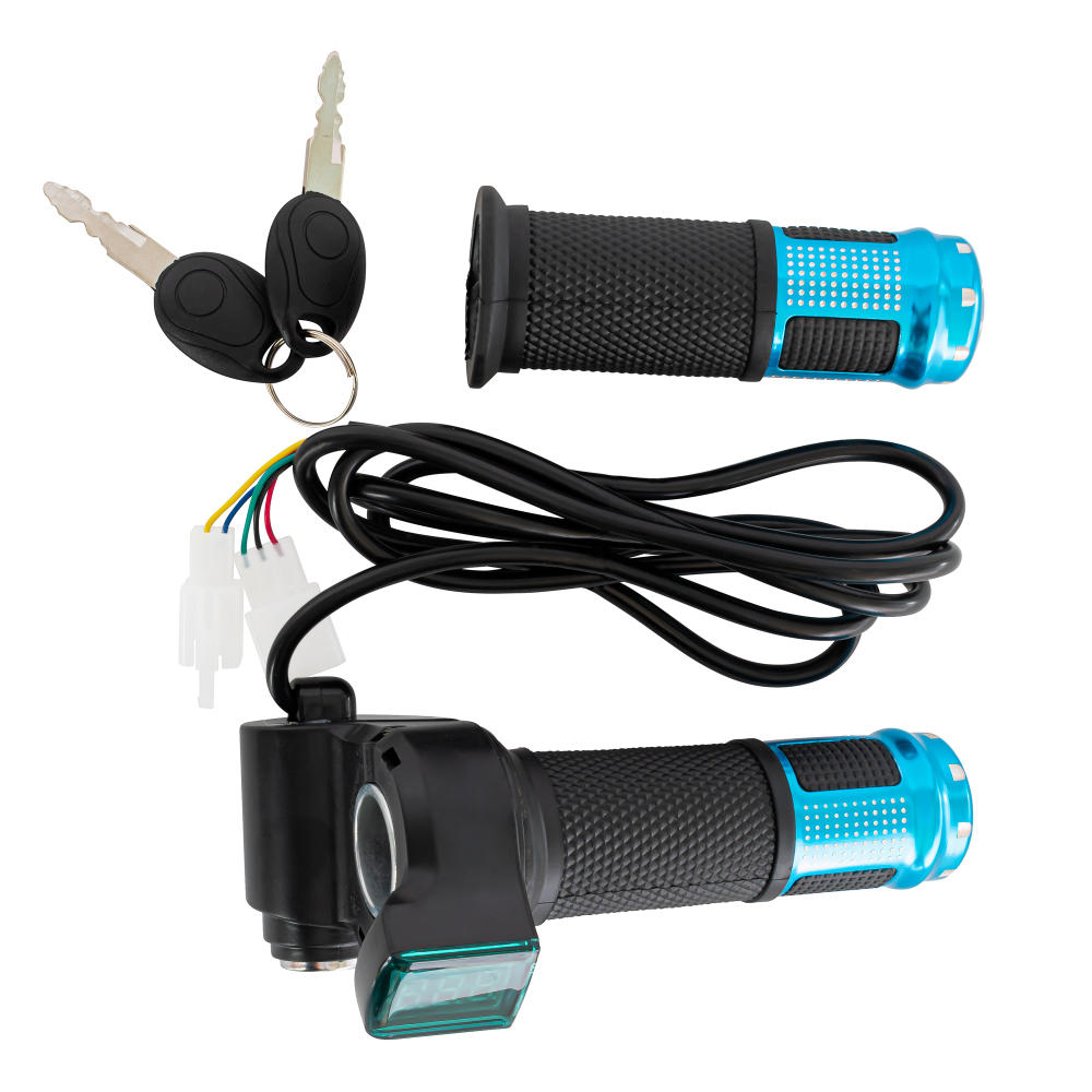 Kunray TJ00310-04 12V-96V Twist Throttle with Key Lock LCD Display for Electric Scooter Ebike