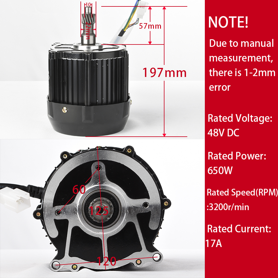 NANPU Gear Nongear Brushless Motor 48V 60V 750W Differential Motor For Electric Tricycle Ebike Conversion Kit