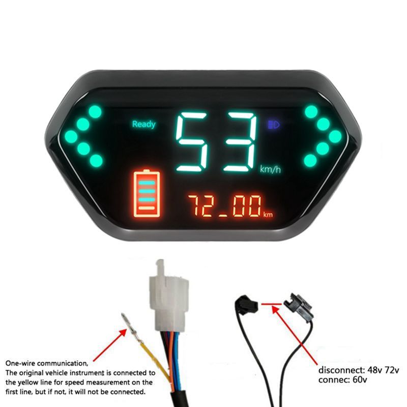 Kunray P001 Electric Bicycle LCD Display 48V 60V 72V Universal with Battery Status Indicator for Phase Controller