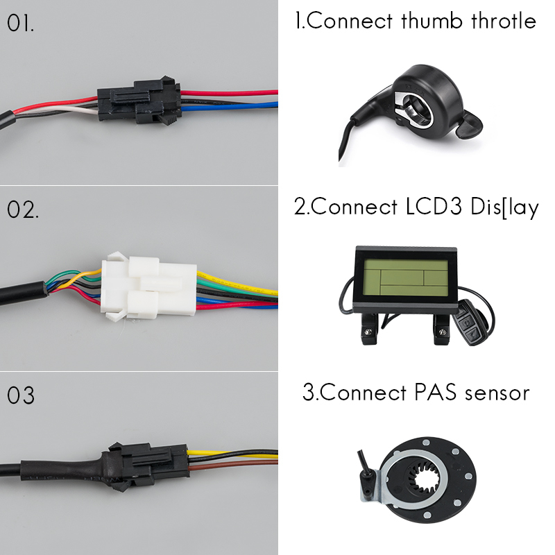 Kunteng 15A 17A 20A 22A Brushless Controller for Ebike E-scooter Compatible with KT LCD3 LCD4 LCD5 LCD6 Display