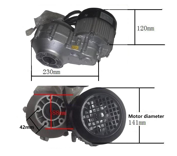Unite BM1418HQF 48V 60V 350W-750W Brushless Differential motor Electric Tricycle Accessories