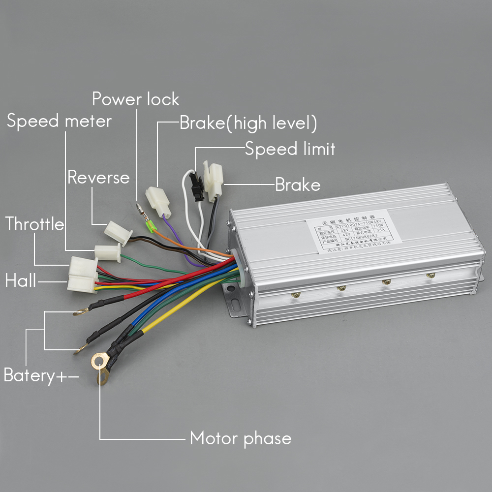 UNITE BC3750 48V 60V 350W 500W 750W Brushless Controller for Electric Bike Motorcycle E-Tricycle