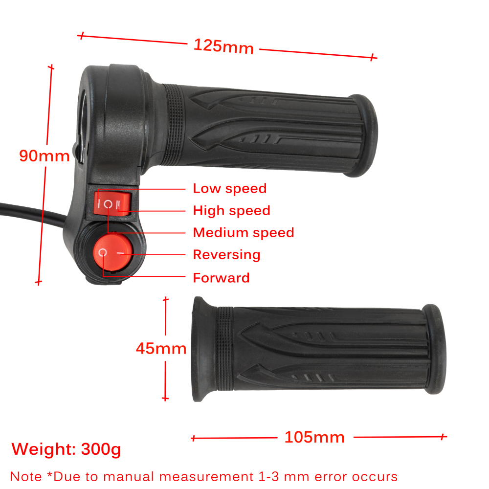 Kunray YFSS-PT YFSS-3S 12-72V Universal Electric Throttle Three Speed Throttle with Reverse for Ebike E-Scooter