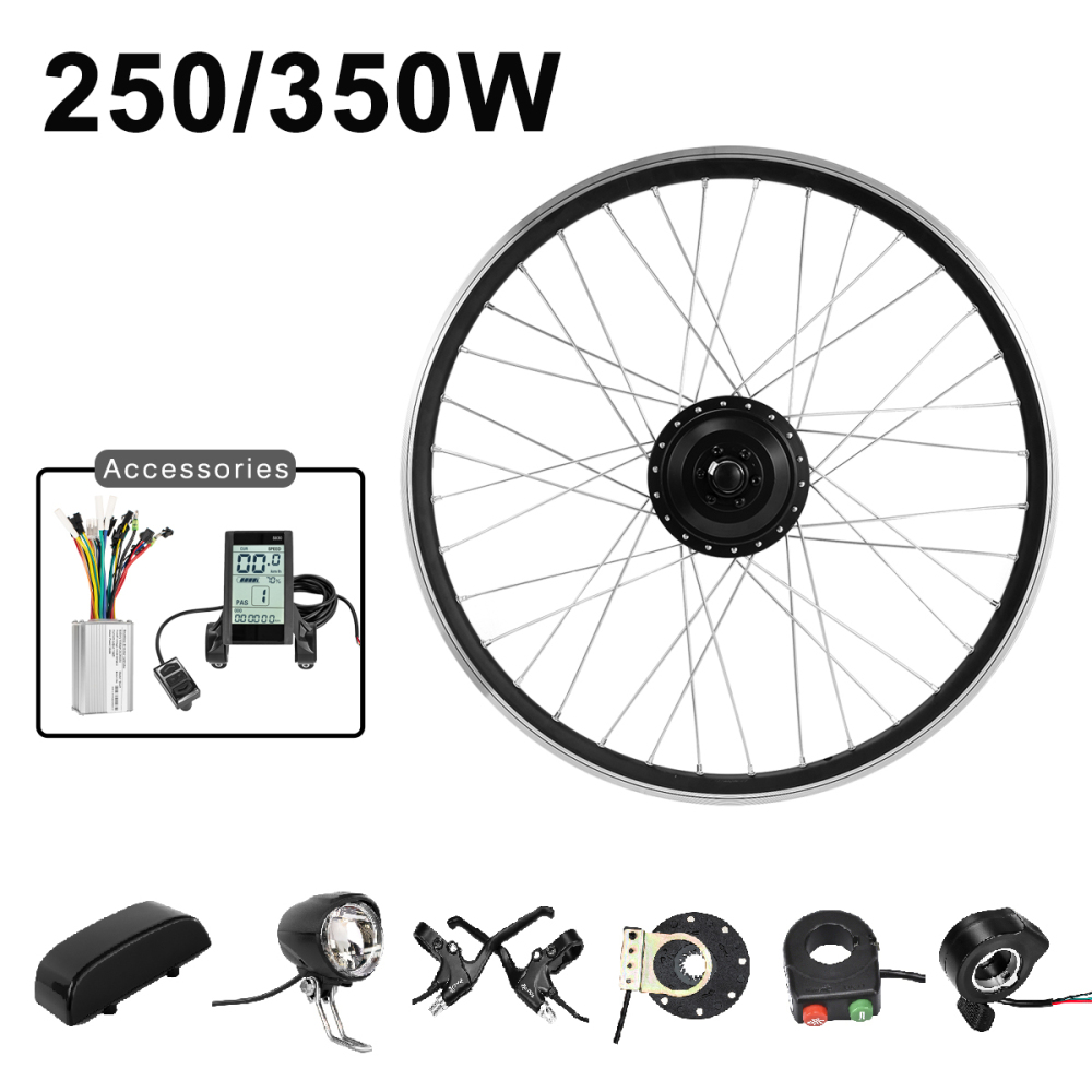 Kunray 24-48V 250/350/500W Brushless Gear Hub Motor Ebike Conversion Kit Rear Front Drive Engine Wheel Hub Motor