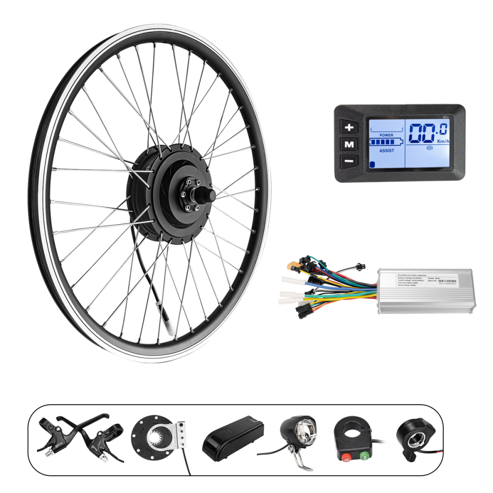 Kunray 24/36/48V 250-500W  Electric Bike Front Rear Wheel Hub Motor Kit Ebike Conversion Kit