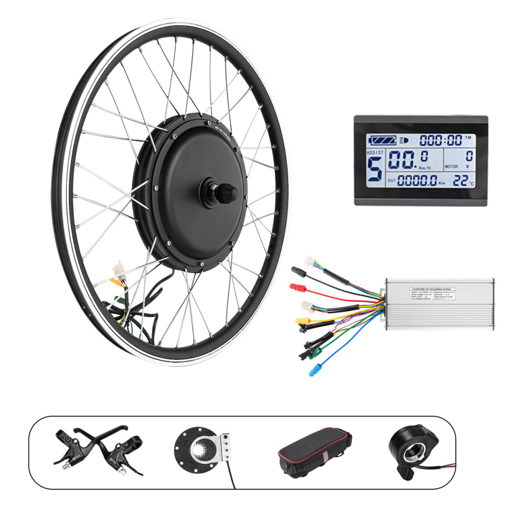 Kunray 48V 1000W 1500W Ebike Rear wheel Motor Brushless Controller with Display Ebike Conversion Kit