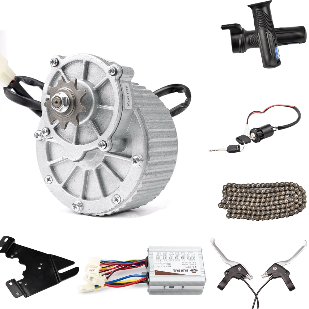 KUNRAY MY1018 Brushed DC Motor 24V 36V 450W Gear Motor for Electric Bike Conversion Kit E-Scooter Motor Kit