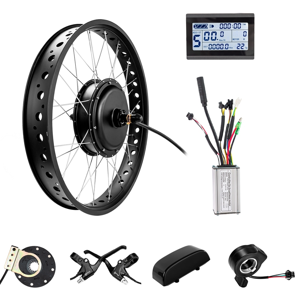 KUNRAY Fat Bike Conversion Kit 36V 48V 500W Snow Bike Motor Wheel 20in 26in for Electric Bike Brushless Hub Motor