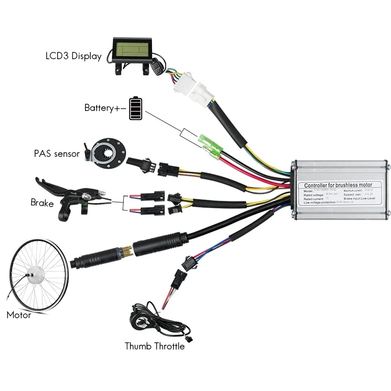 KUNRAY Fat Bike Conversion Kit 36V 48V 500W Snow Bike Motor Wheel 20in 26in for Electric Bike Brushless Hub Motor