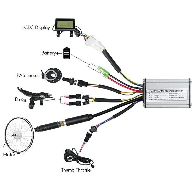 KUNRAY Fat Bike Conversion Kit 36V 48V 500W Snow Bike Motor Wheel 20in 26in for Electric Bike Brushless Hub Motor