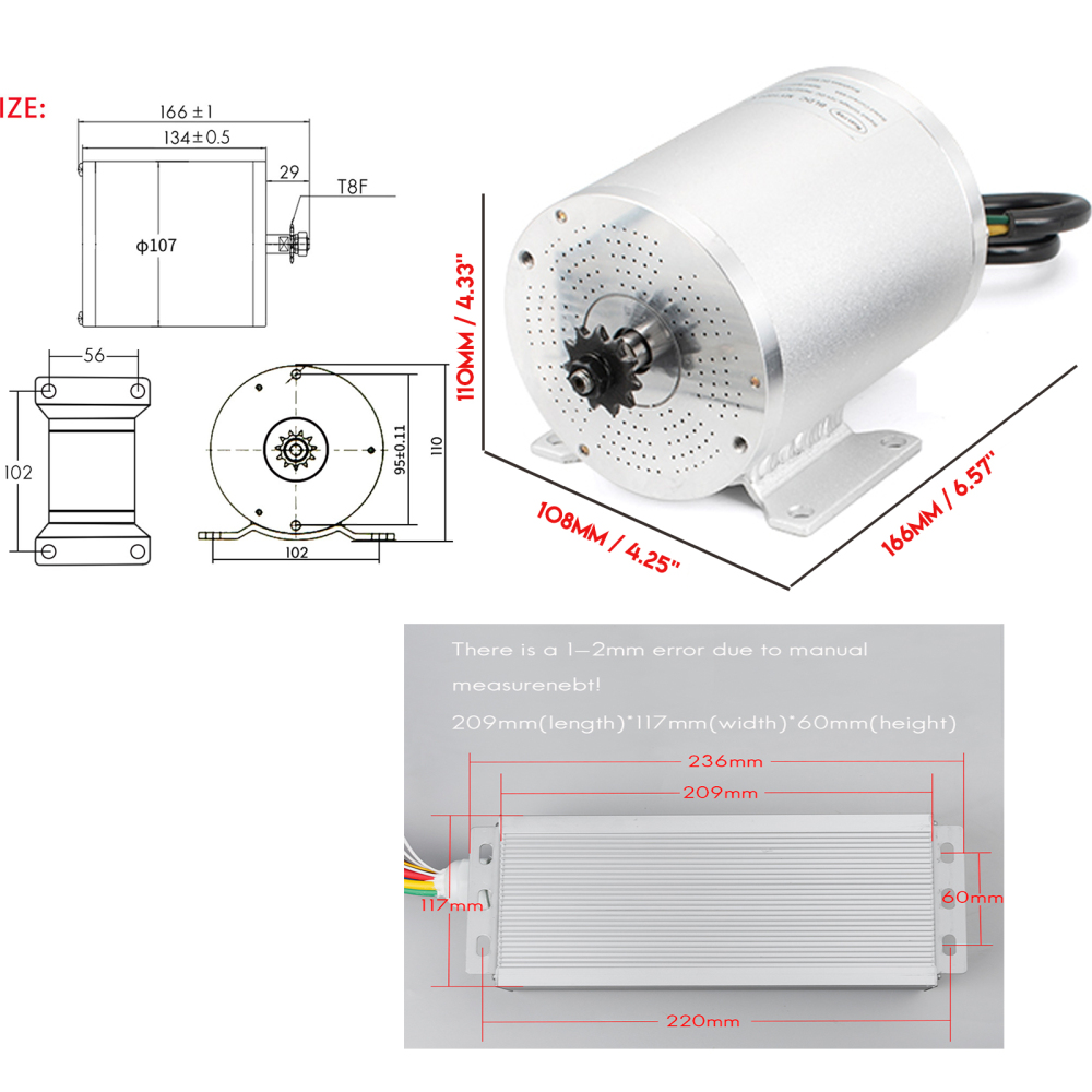 BLDC 72V 3000W Brushless Motor Kit with 24 Mosfet 50A Controller and Throttle for Electric Scooter E bike Engine Motorcycle DIY Part Conversion Kit
