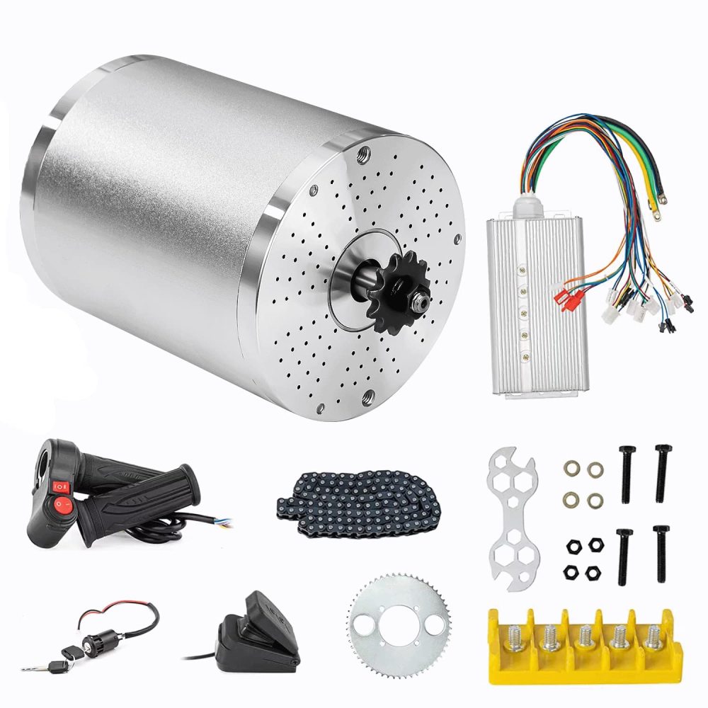 BLDC 72V 3000W Brushless Motor Kit with 24 Mosfet 50A Controller and Throttle for Electric Scooter E bike Engine Motorcycle DIY Part Conversion Kit