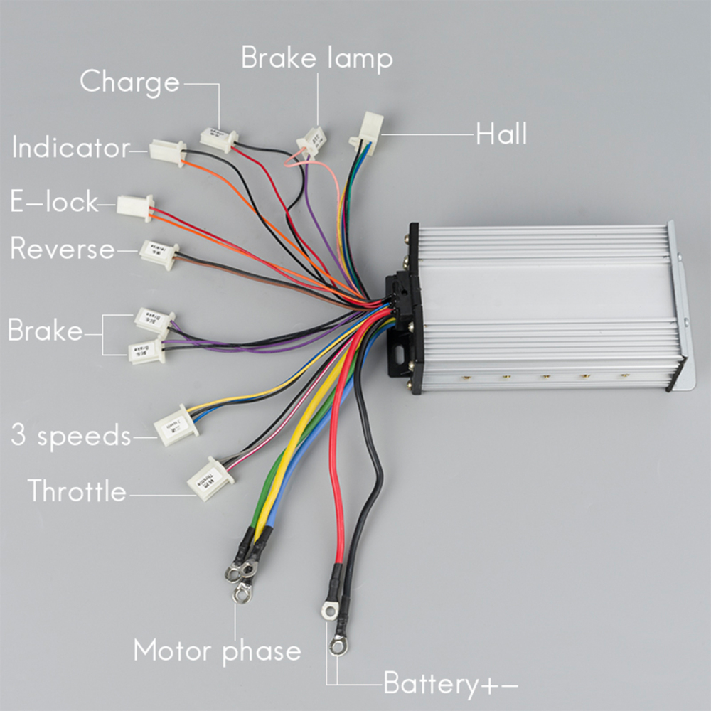 48V Go Kart Motor Kit 1000W Electric Brushless DC Motor Kits 3500RPM with 30A BLDC Mid Motor Speed Controller Handlebar Twist Grip Throttle