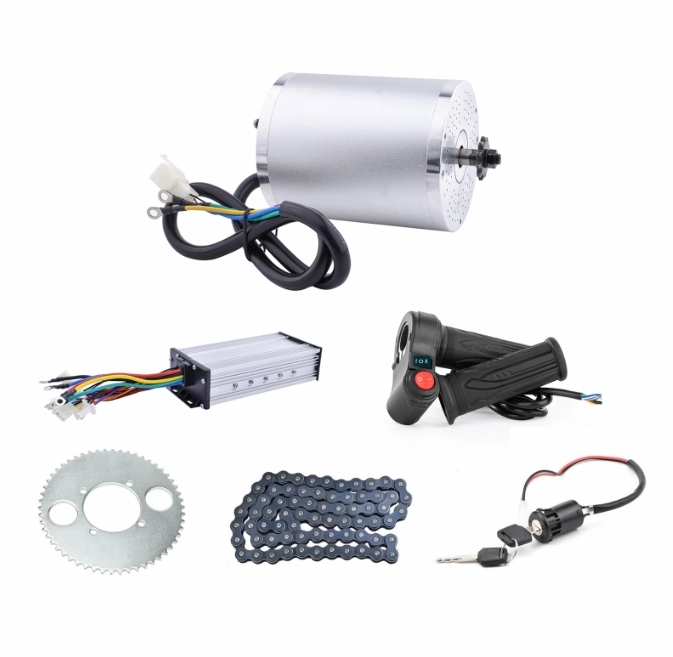 48V Go Kart Motor Kit 1000W Electric Brushless DC Motor Kits 3500RPM with  30A BLDC Mid Motor Speed Controller Handlebar Twist Grip Throttle