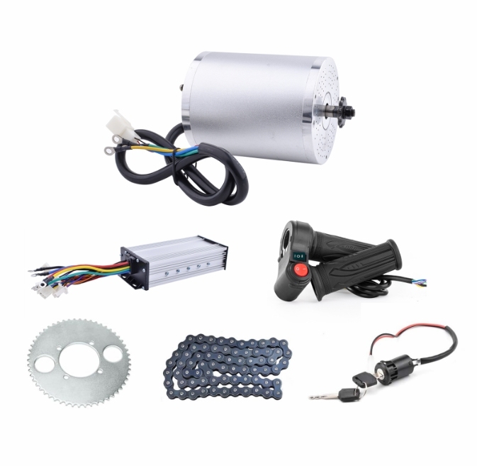 48V Go Kart Motor Kit 1000W Electric Brushless DC Motor Kits 3500RPM with 30A BLDC Mid Motor Speed Controller Handlebar Twist Grip Throttle