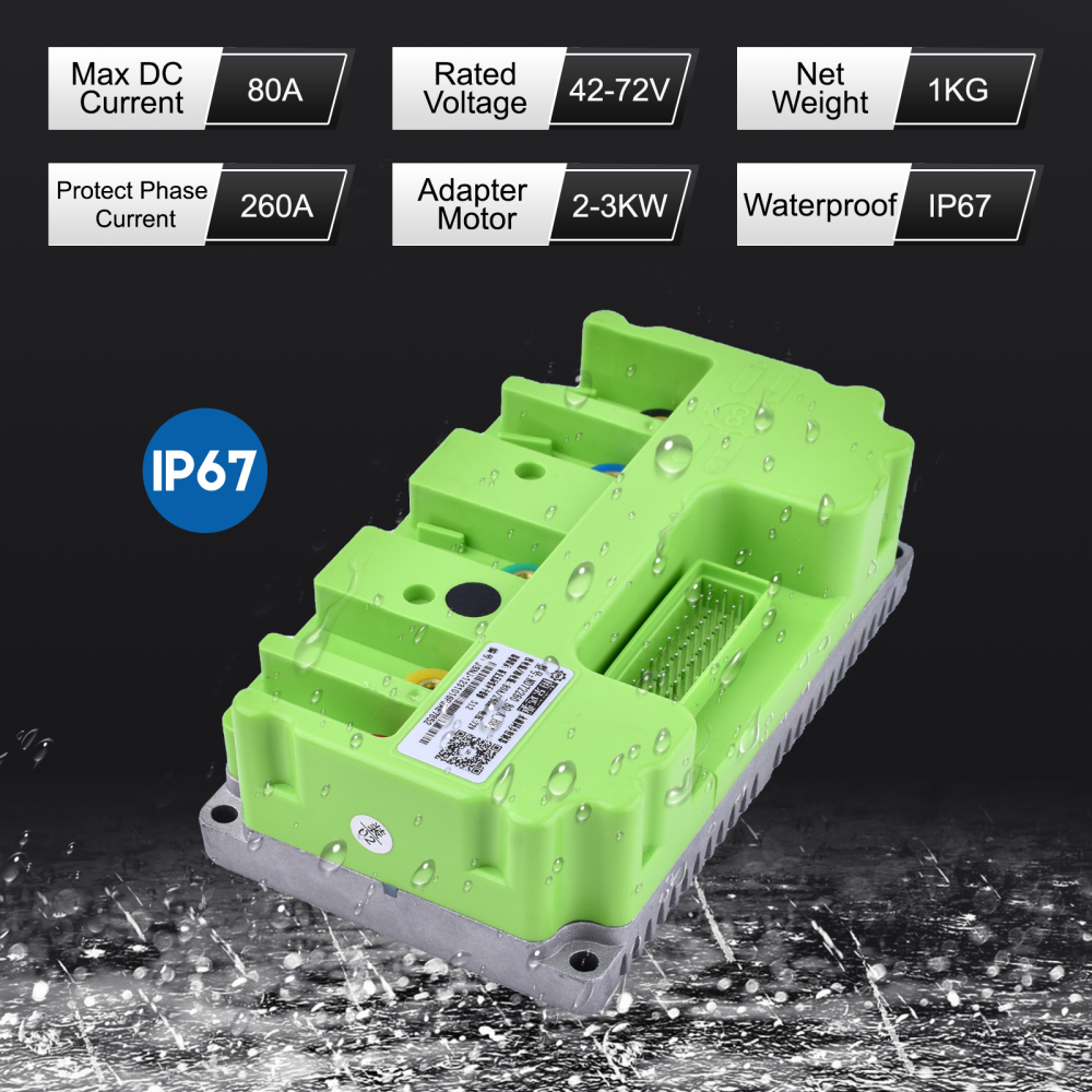 Programmable Electric Motorcycle Controller 80A Phase Current 260A BLDC Controller For 2-3kw Brushless Motor Controller Fardriver NS12