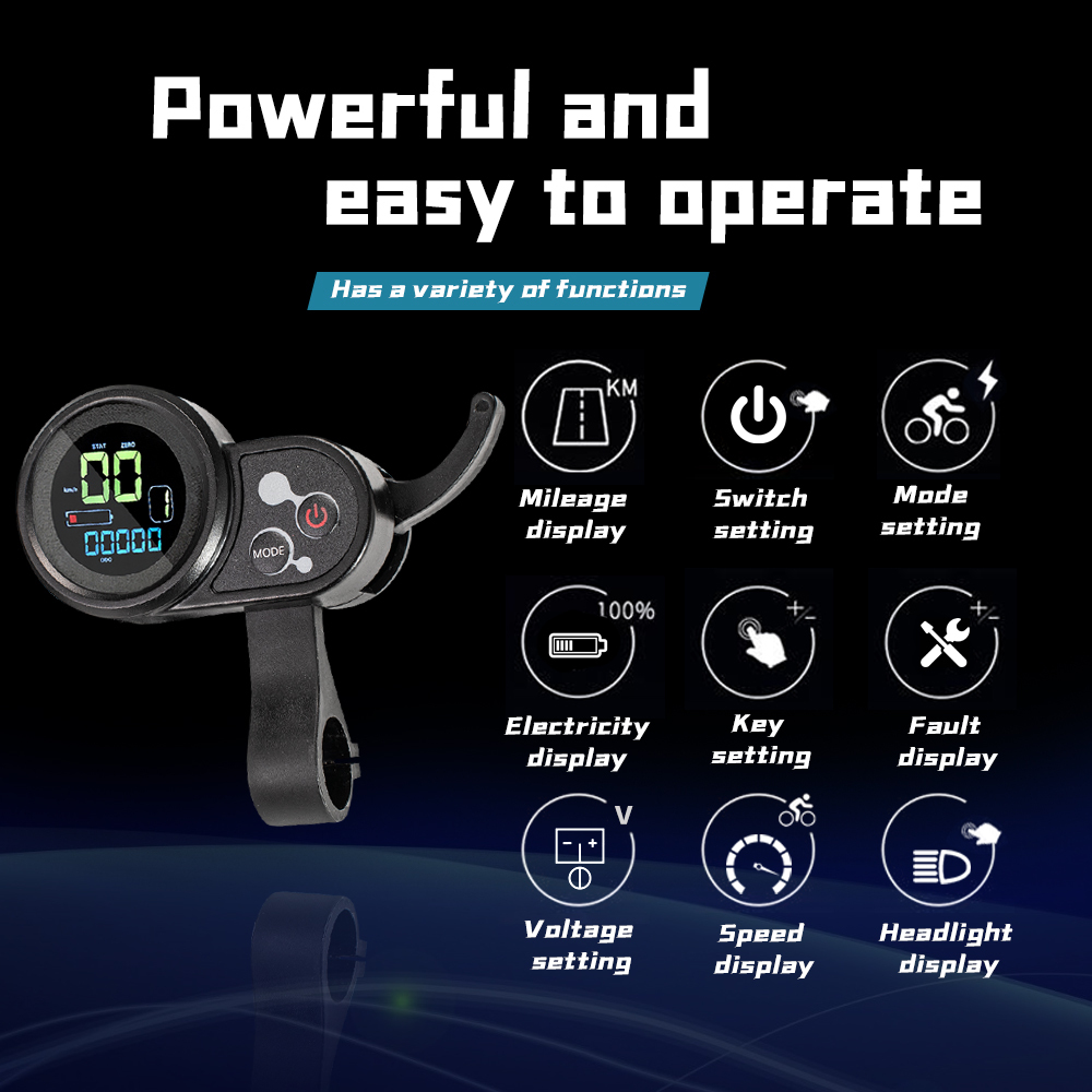 Kunray 250W 350W 500W Brushless Motor Controller and LCD S887 Display Ebike Conversion Kit E-Car E-Scooter Support USB Charging Brushless Controller