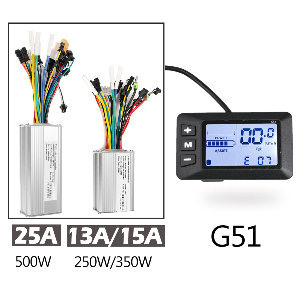 G51 Display with Brushless Controller For Electric Bicycle E-Car E-Scooter 24V 36V 48V E-bike Accessories Parts 500W 350W 200W