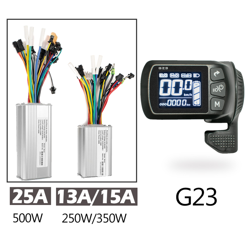 Electric Bike Brushless Controller 25A 15A with LCD Display E-bike Accessories Parts E-Scooter 500W 350W 250W GZ3 Display 24V 36V 48V