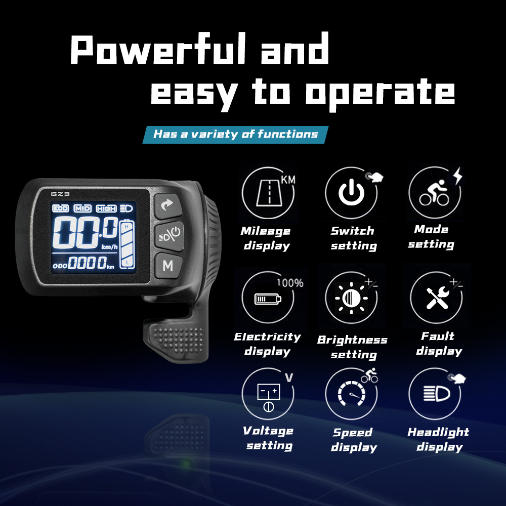 Electric Bike Brushless Controller 25A 15A with LCD Display E-bike Accessories Parts E-Scooter 500W 350W 250W GZ3 Display 24V 36V 48V