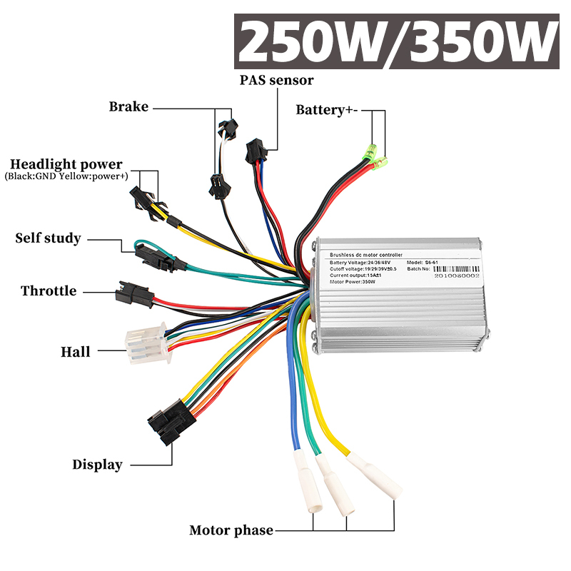Kunray 124DX Display 24V 36V 48V 250W 350W 500W Ebike Motor Brushless Controller Kit LCD Display Electric Bike E-Scooter Accessories