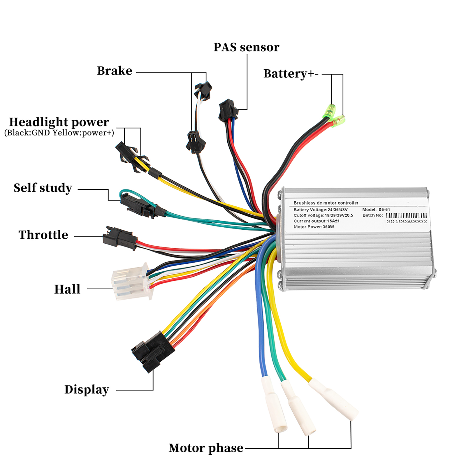 Kunray Display 24v 36v 48v 250w 350w Ebike Motor Brushless Controller Kit Lcd Display Electric 3366