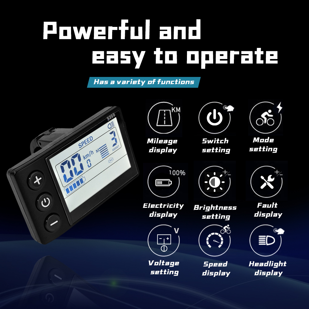 24V 36V 48V Electric Bike Scooter LCD Display Brushless Controller 500W 350W 250W with S866 Display for Electric Bike Accessories