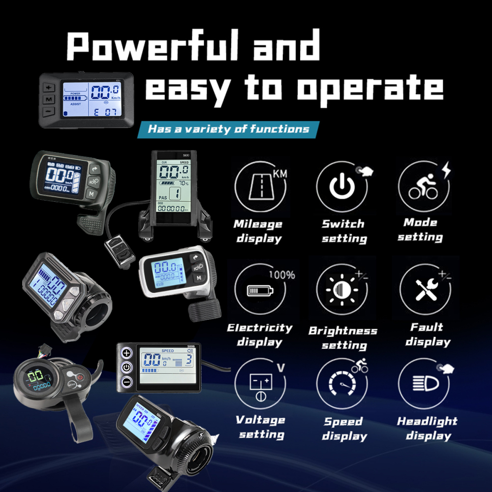 24V 36V 48V Electric Bike Brushless Controller 25A with LCD Display Ebike Scooter E-bike Accessories Parts 500W 124DX S886 GZ3 S866 G51 S830 S5 S887