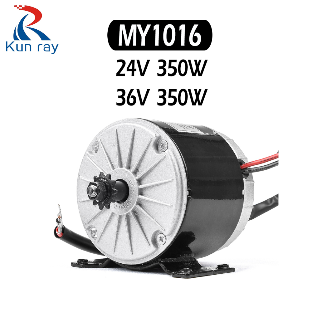 MY1016 Electric Scooter 350W 36V 24V Electric DC Motor Electric Bike Brushed DC Motor Unite Scooter Motor with Mounting Bracket for E-Scooter DIY