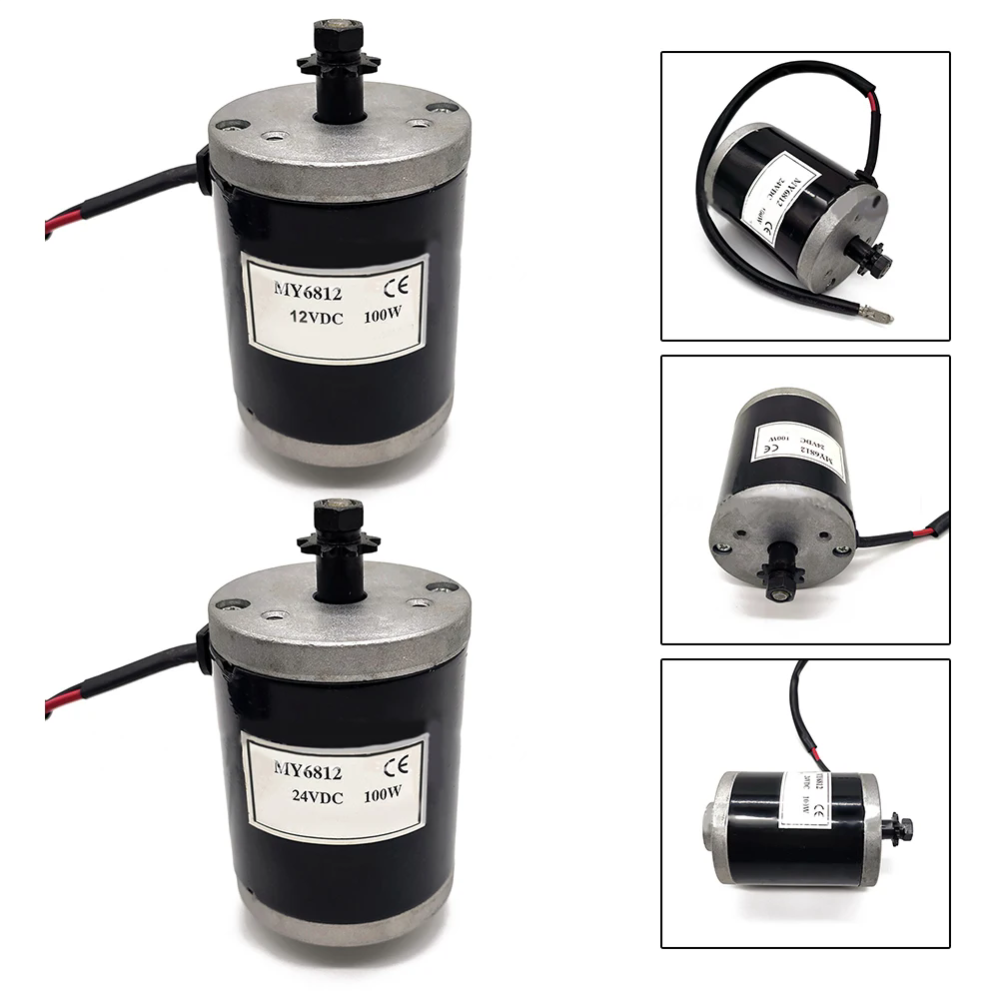 Kunray 100W 150W MY6812 Brushed Motor for Electric Scooter with Sprocket High Speed Engine for Ebike Motor Kits 12V 24V Electric Bike, Electric Scooter, E-Balance Car, Mini-Motorcycle, DIY