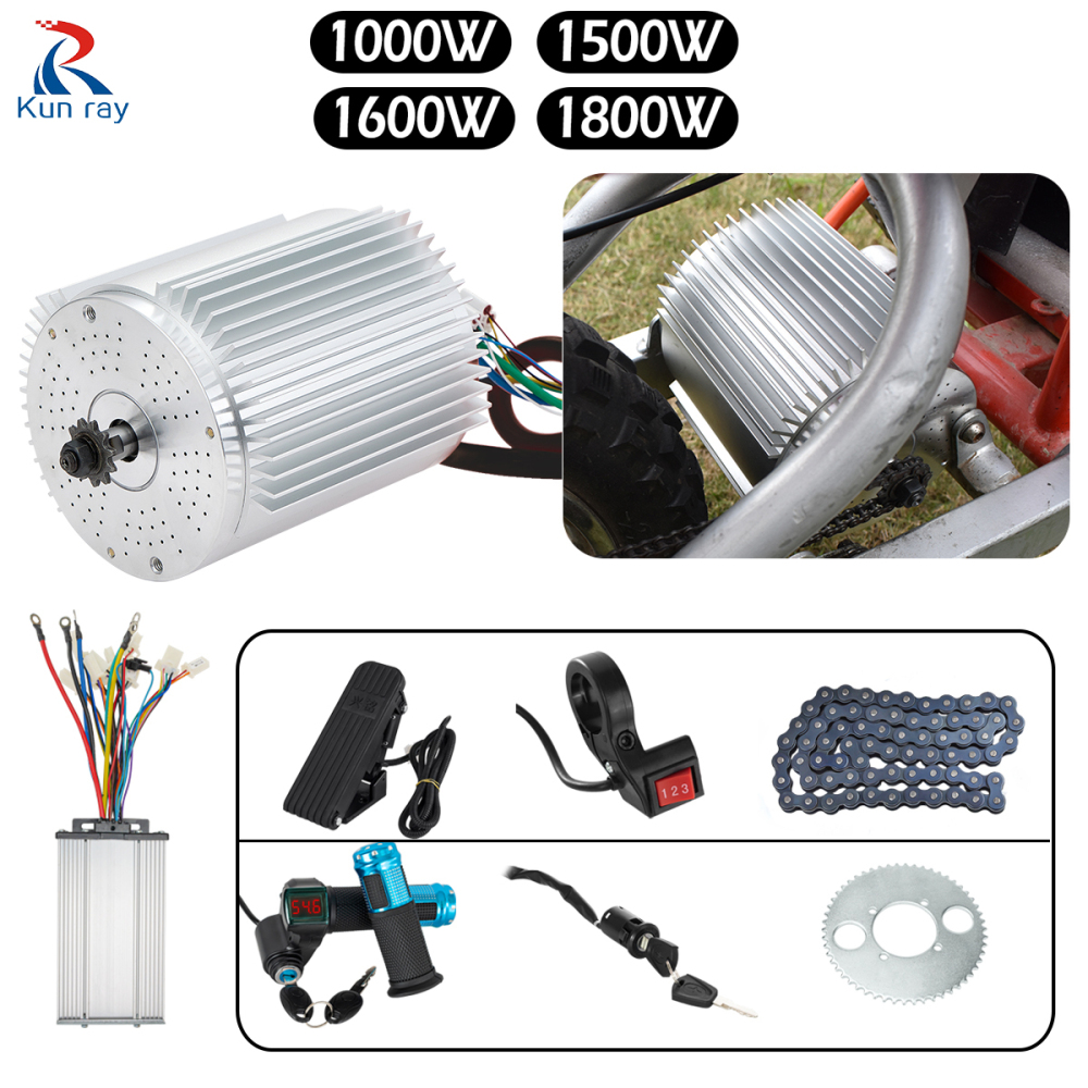 Kunray 1000W/1500W/1600W/1800W Electric Scooter Conversion Kits E-bike Brushless DC Motor with Controller and Aluminum Heat Sink