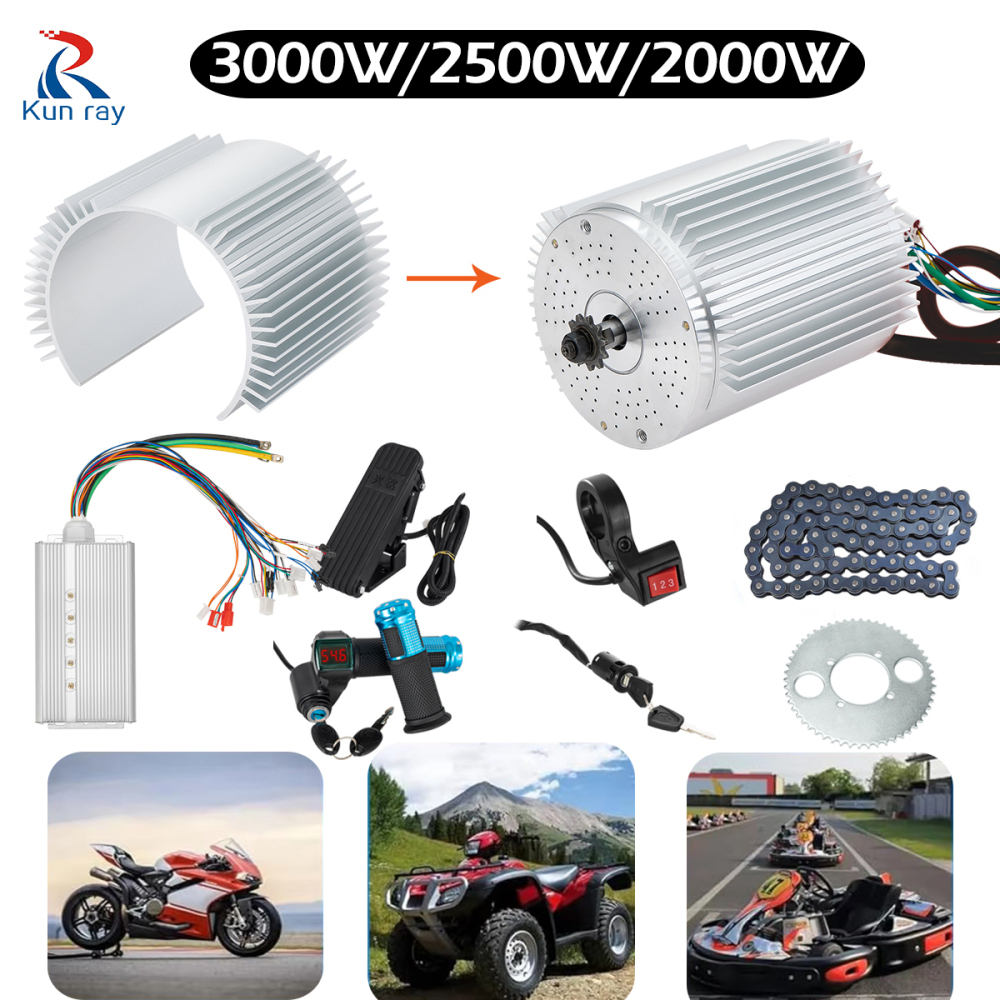 KUNRAY 72V3000W Motor Eléctrico Bicicleta Kit 2000W 2500W Electric Scooter Brushless DC Motor Engine for Go-kart，Motorcycle, ATV