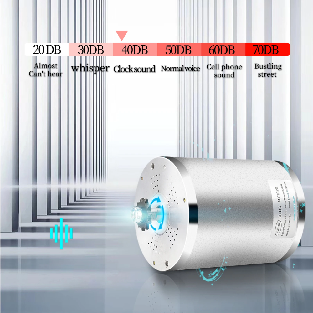 Kunray MY1020 48V 72V 2000W 3000W High Speed DC Motor with Temperature Sensor for Electric Bicycle Scooter DIY Parts