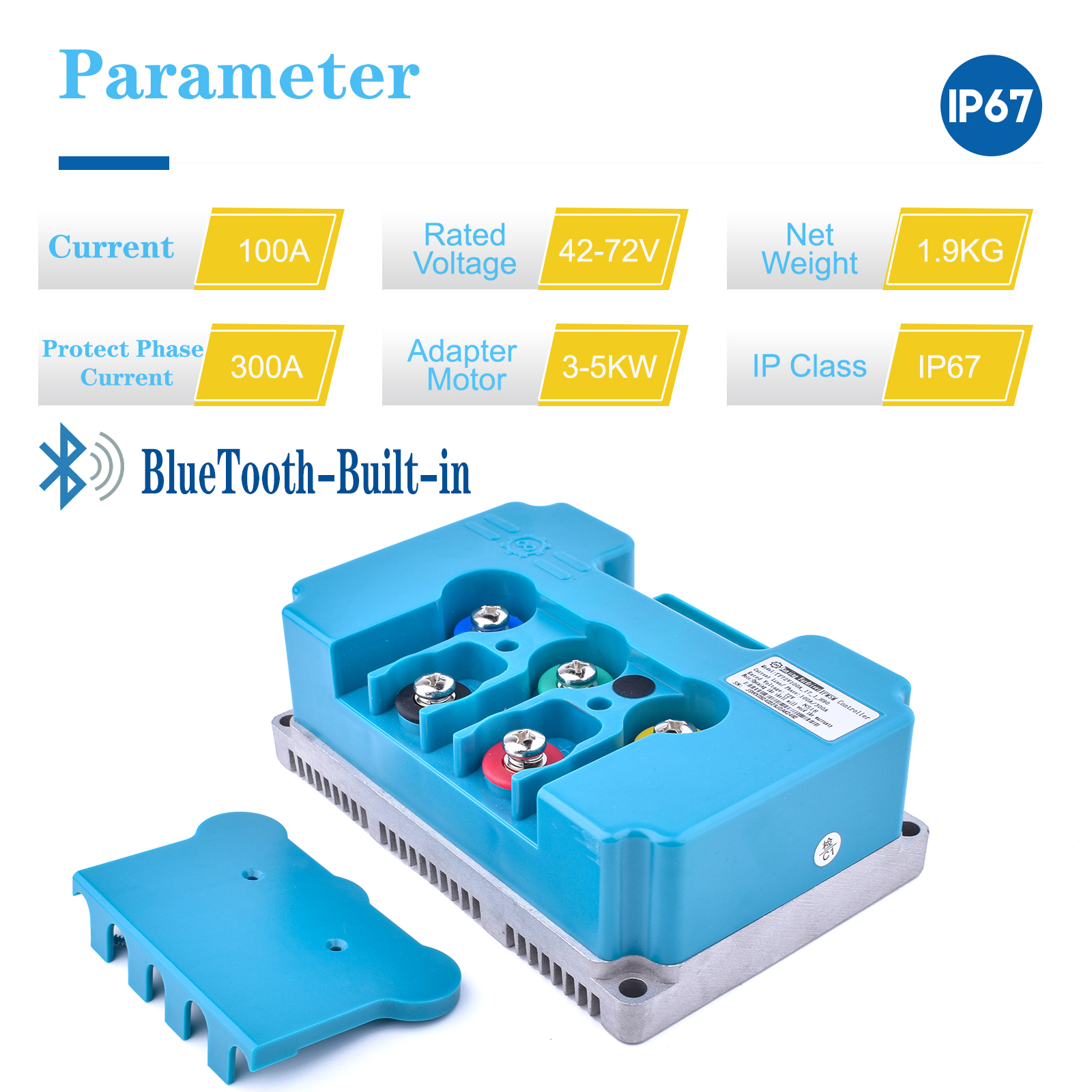 FarDriver ND72260 Controller - 260A BLDC Motorregler Programmierbar Für E-Motorräder 1,5-3 KW