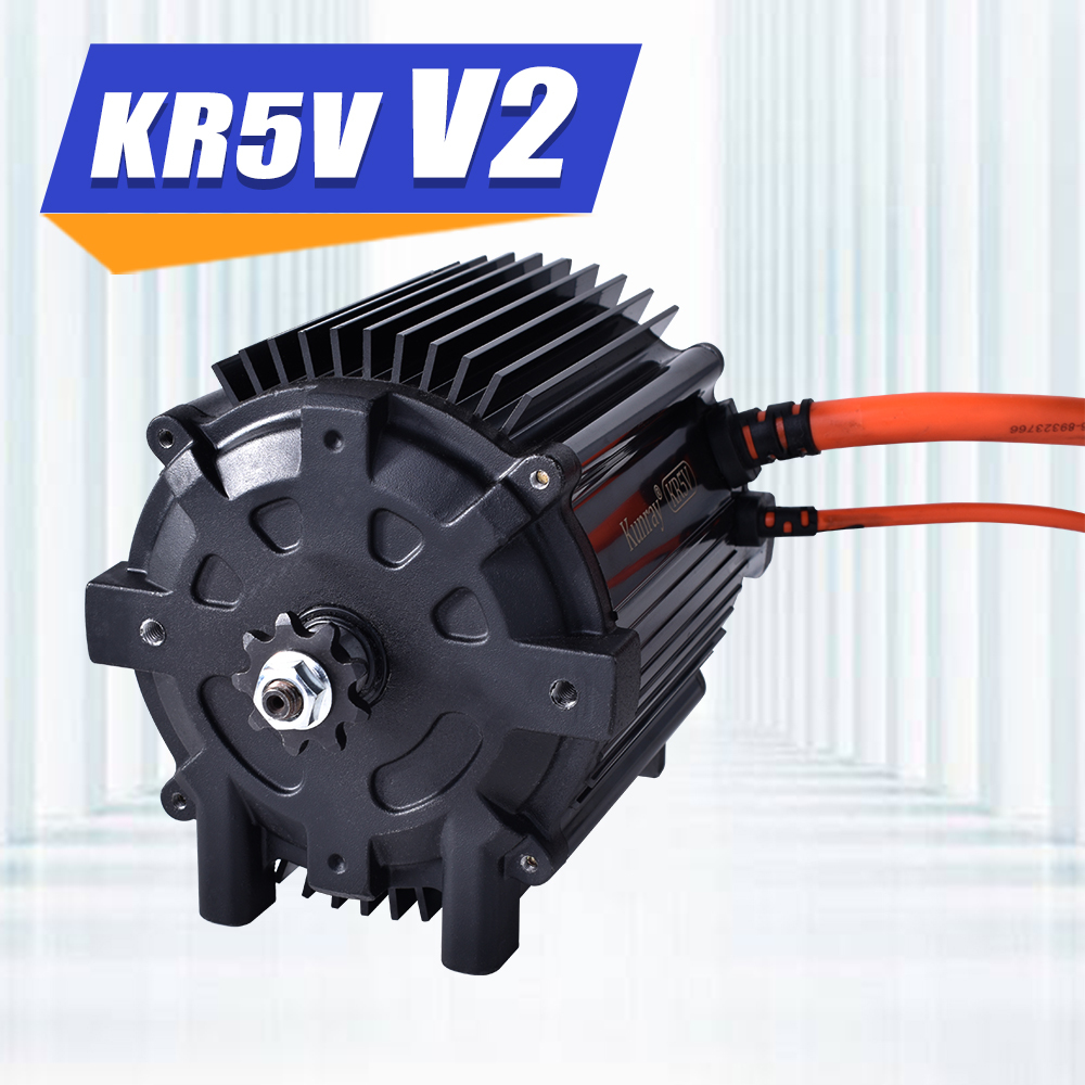 Kunray KR5V V2 72V 5000W New Upgrade Electric Brushless Motor Kit For Electric Motorcycle Razor  Dirt Bike With 100A Fardriver Controller Bluetooth Built-in Half Handlebar LED Voltage Display Throttle #35 Chain Set