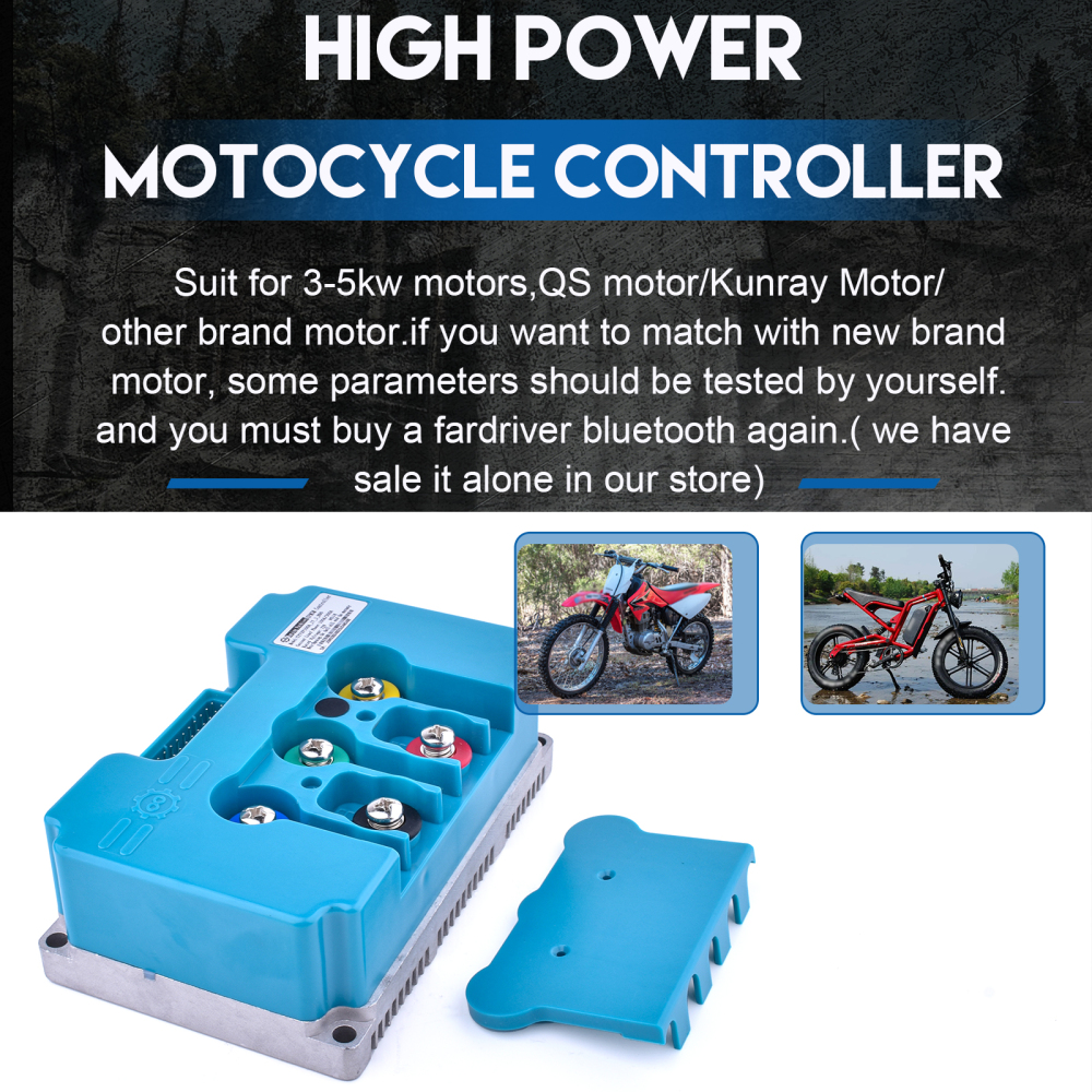 72V 5000W KR5V Parts Motorcycle Accessories 100A Brushless Controller for Electric Bike Motorcycle Razor Programmable Upgrade Bluetooth controller High Power  Bluetooth Built-in Use with KR5V NS18 FarDriver Controller