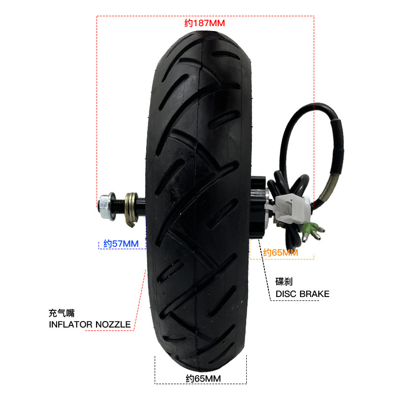 10 Inch Motor Electric Scooter 36V 48V 350W Engine Wheel For Electric Scooter Rear Driving Wheel Tire Motor Repair Disc Brake