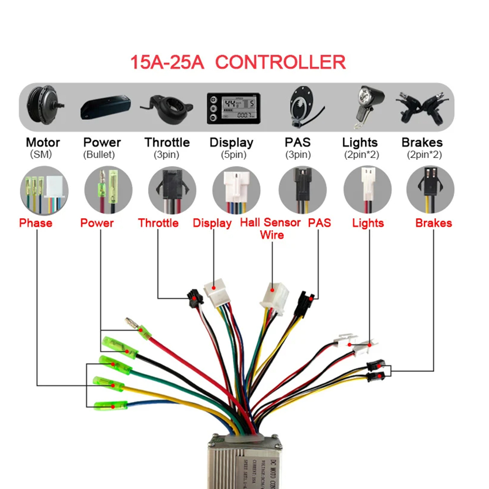36V/48V1 5A 17A 25A 30A 35A 250W-1500W Electric Bicycle Brushless Controller for motor/electric bike/ebike/tricycle/motorcycle