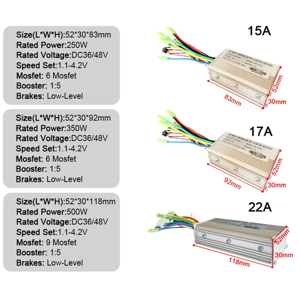 36V/48V1 5A 17A 25A 30A 35A 250W-1500W Electric Bicycle Brushless Controller for motor/electric bike/ebike/tricycle/motorcycle
