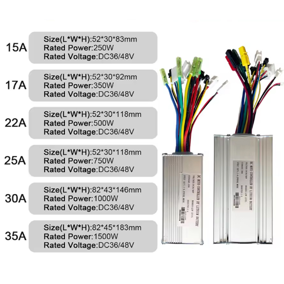 36V/48V1 5A 17A 25A 30A 35A 250W-1500W Electric Bicycle Brushless Controller for motor/electric bike/ebike/tricycle/motorcycle