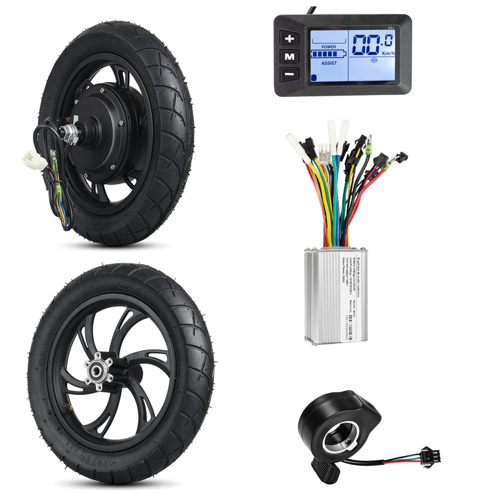 KUNRAY 12inch Scooter Hub Motor Wheel 48V 500W Brushless Non-Gear Motor 36V 350W Electric Bike Scooter Motor Kit