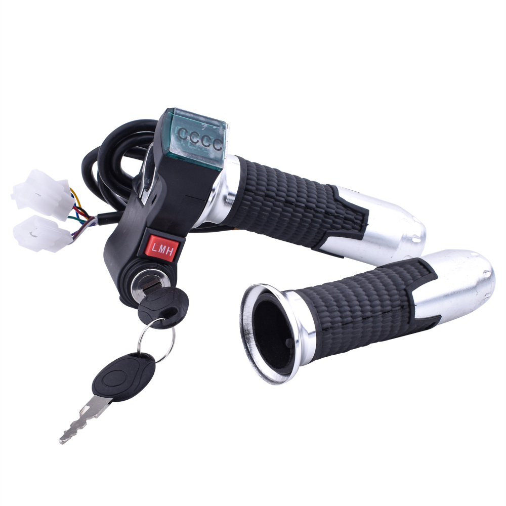 New 3-Speed E-Bike Throttle with LED Display - 12V-96V for Electric Bike,Scooter,Motorcycle 3-in-1 Ignition Lock