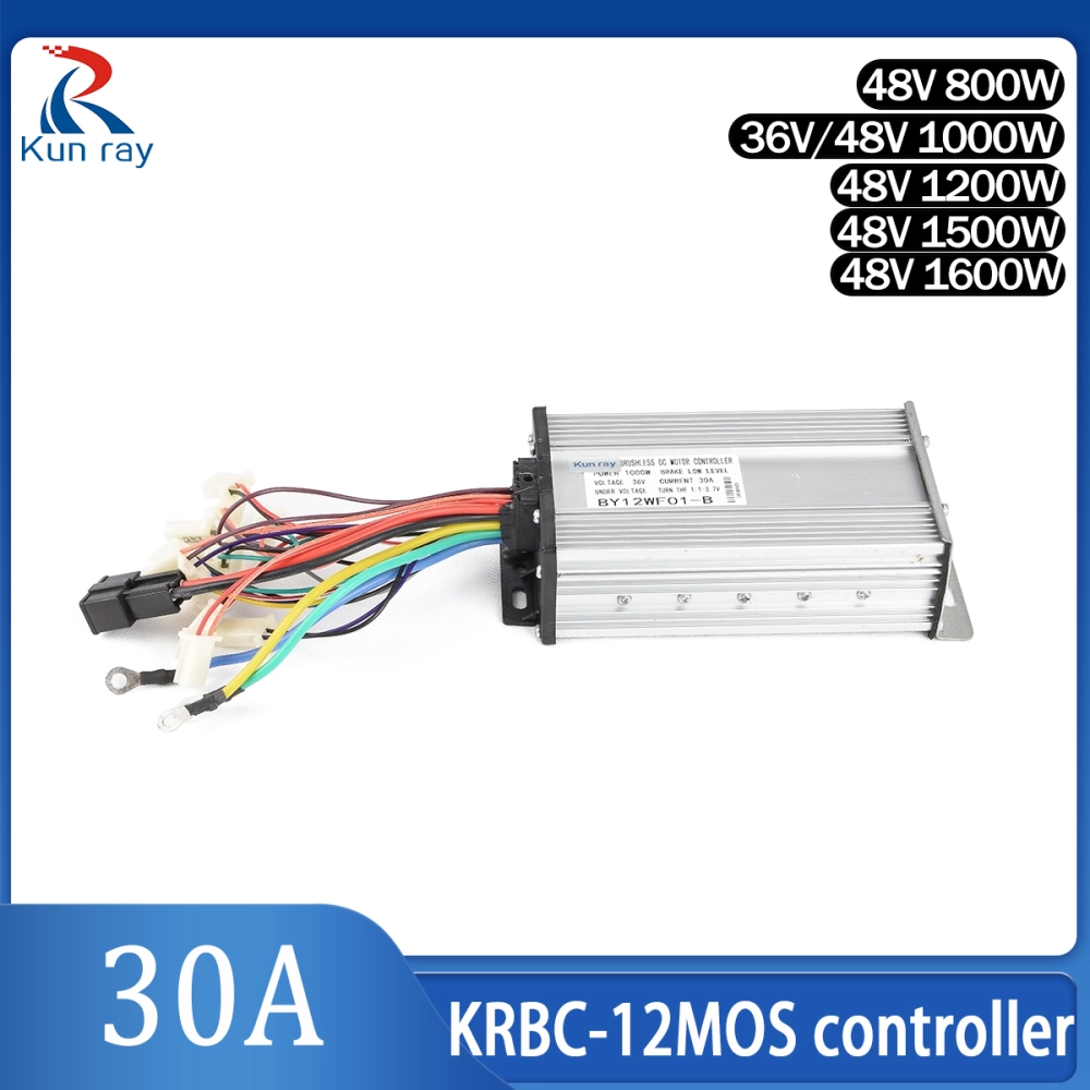 Kunray KRBC-12MOS 30A Brushless Motor Controller 36V 48V 800W-1600W for Electric  Bicycle Scooter Accessories