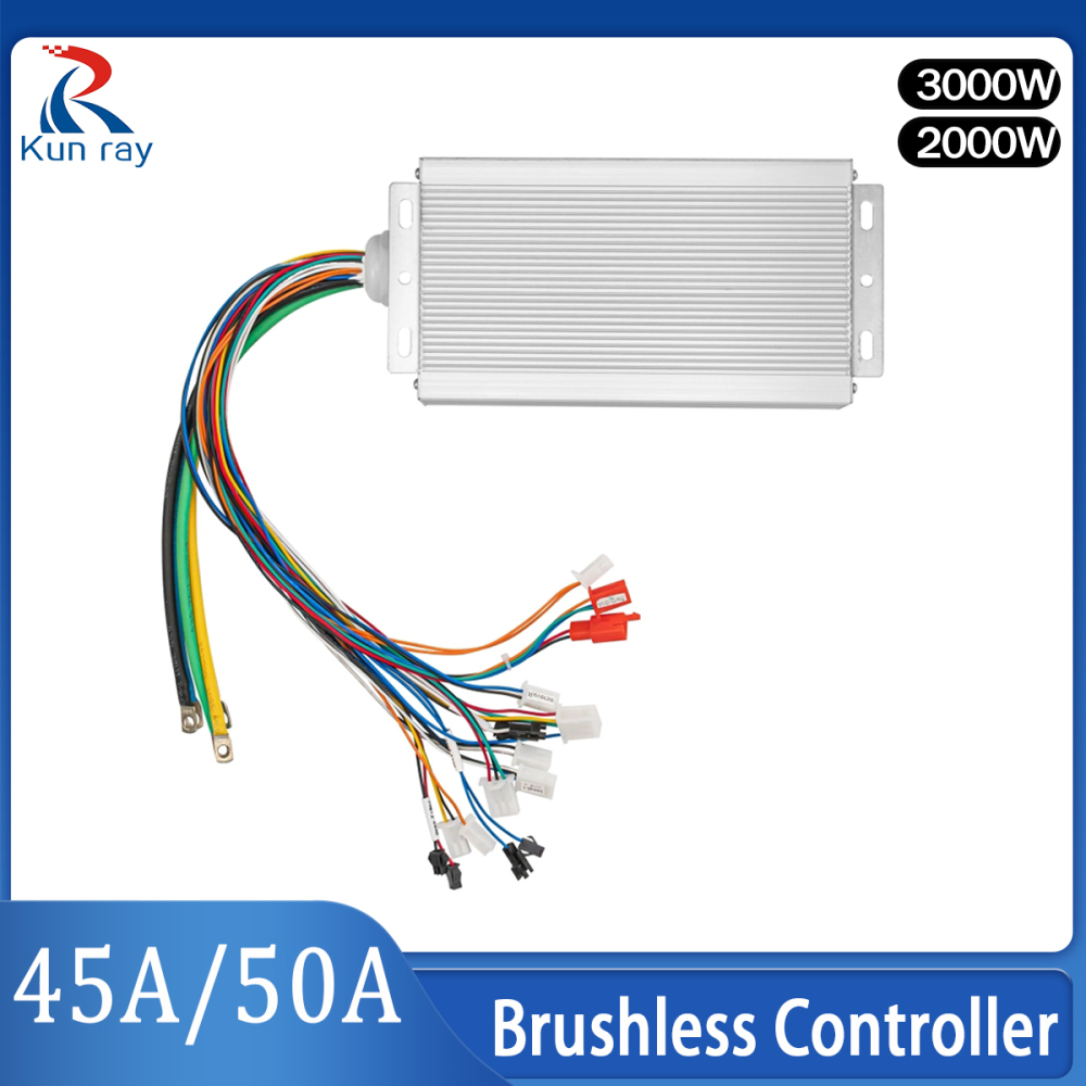 Kunray 24Mos 48V-72V 2000W 3000W 45A 50A Ebike Brushless Motor Controller Electric Scooter Accessories